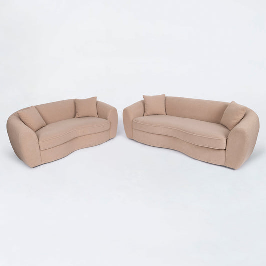 Carmel Mocha Bouclé Living Room Set / 2pc - Ornate Home